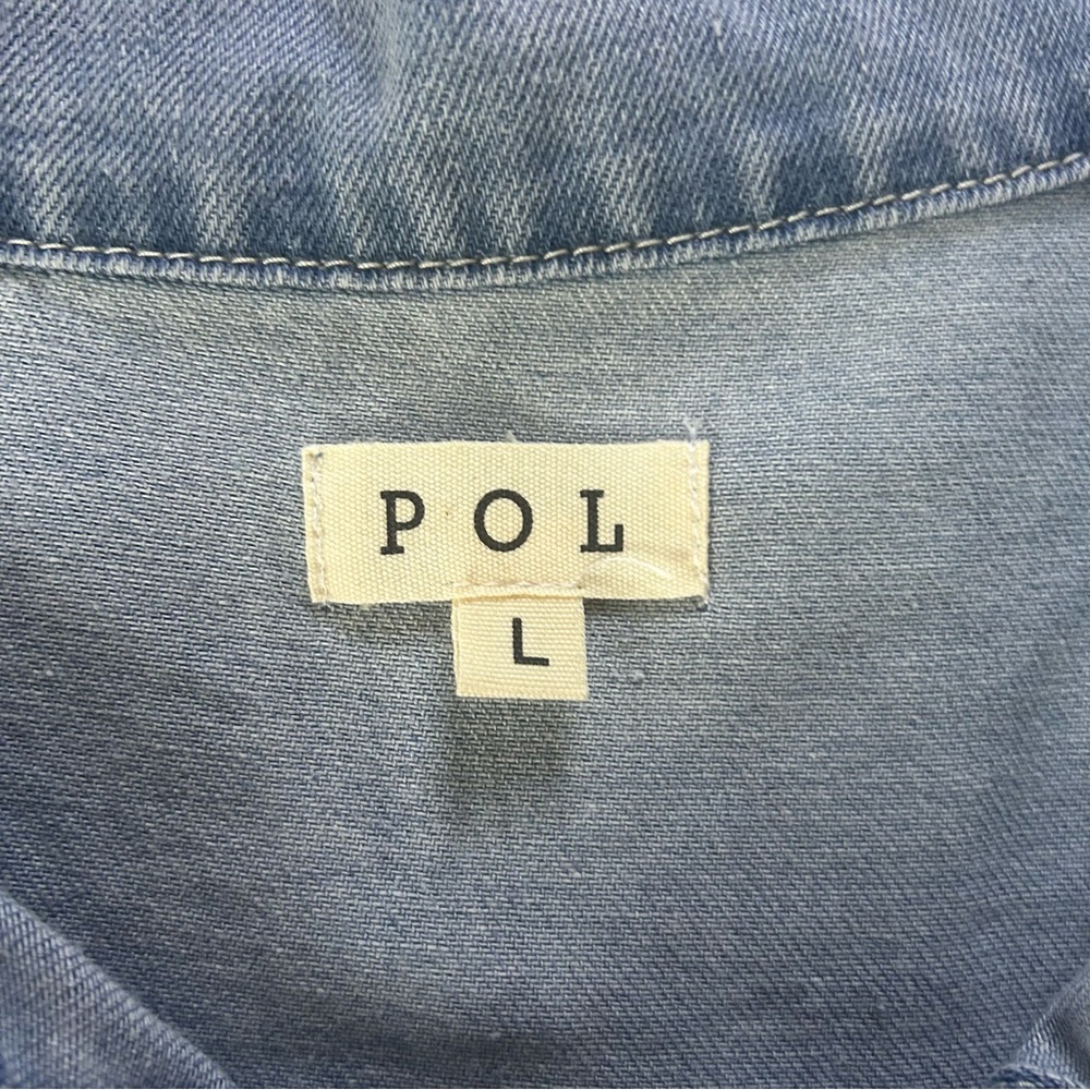 Pol Patchwork Denim Jacket Large Oversized Fit Ba… - image 8